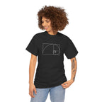 Golden Spiral T-Shirt — Person 1, Black — genuine Printify mockup