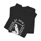 Raven T-Shirt — Folded, Black — genuine Printify mockup