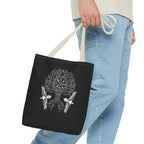 Yggdrasil Tree Tote — Person 1, 13" × 13'', Beige