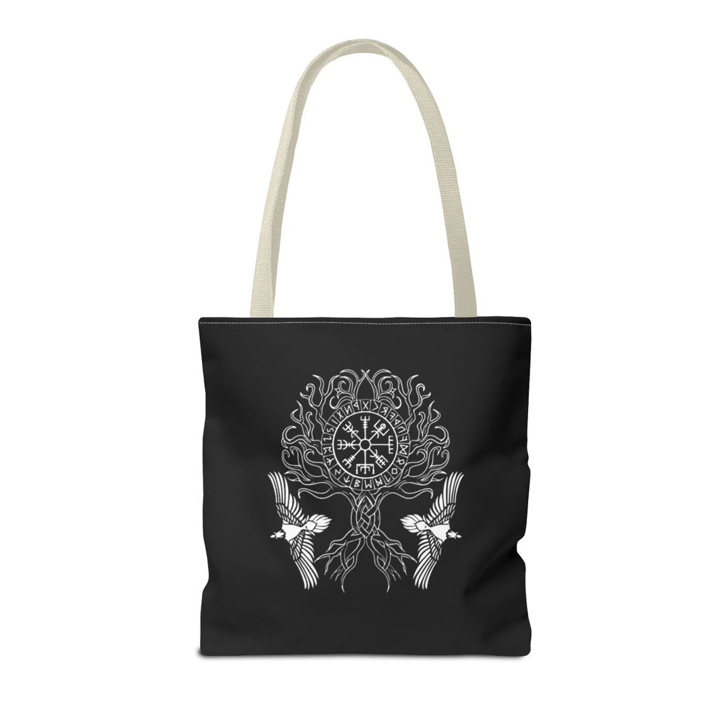 Yggdrasil Tree Tote — Back, 16" × 16'', Beige